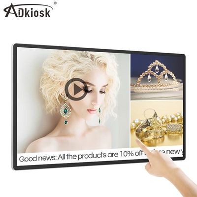 43 اینچ دیواری روی صفحه نمایش LCD پخش کننده تبلیغات شبکه Wifi 50hz 6ms زمان پاسخگویی