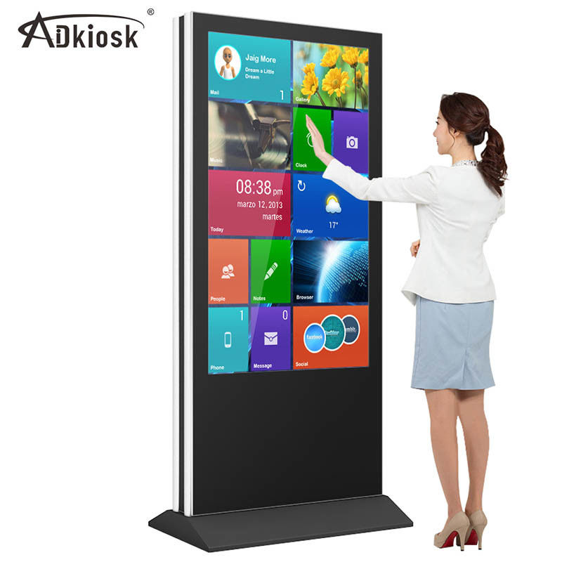 صفحه نمایش 55 اینچ دو طرفه LCD رایگان 3G 4G 4 میلی متر شیشه برای مرکز خرید